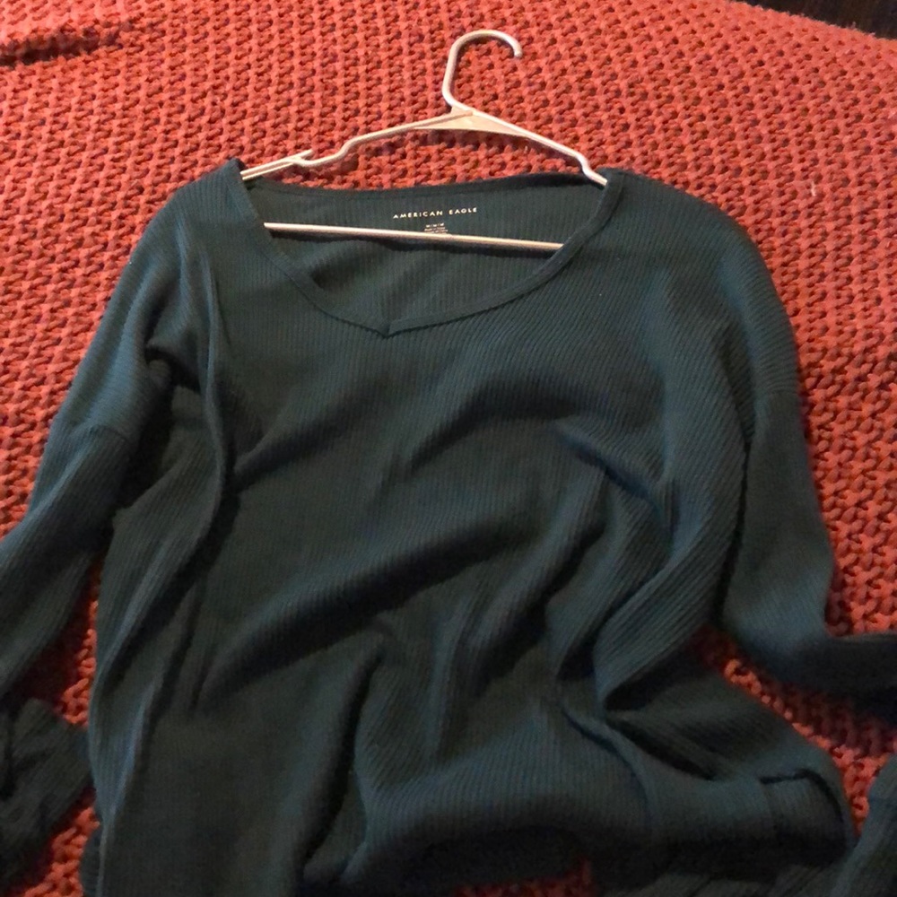 green american eagle rib knit shirt size medium